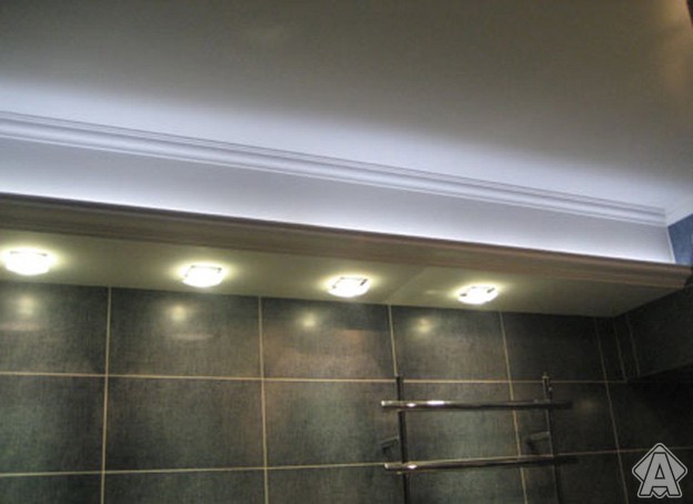 неон в интерьере, подсветка потолка